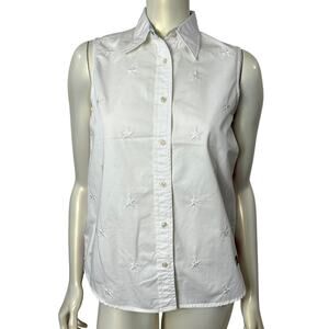 Tommy Hilfiger Star Embroidered Vest Red White Blue Medium